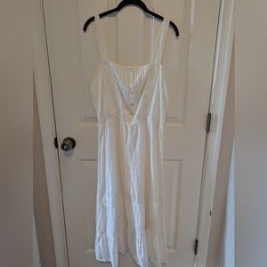 Aerie White Flowy And Lacy Dress, Size Large